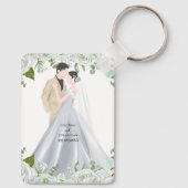 Romantic Watercolor Wedding Sleutelhanger (Achterkant)