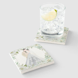 Romantic Watercolor Wedding Stenen Onderzetter