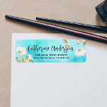 Romantic Waterverf Art White Roses Return Address Etiket<br><div class="desc">Ons waterverf witte rozenontwerp op een turkooisachtergrond is een populaire keuze en is er zeker van dat u een charmante aanraking aan elke envelop toevoegt. We vertrouwen erop dat je tevreden zult zijn met de resultaten. De tekst kan volledig worden aangepast. Om het te veranderen gebruik de Persoonlijke optie. Gebruik...</div>