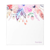 Romantic, Waterverf Bloem, bloem Notitieblok (Voorkant)