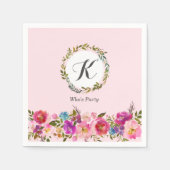 Romantic, Waterverf Bloem, bloem Servet (Voorkant)