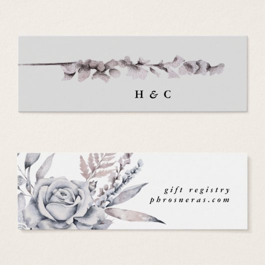 Romantic Waterverf Floral Wedding Registry Mini Visitekaartjes (Voorkant /achterkant)