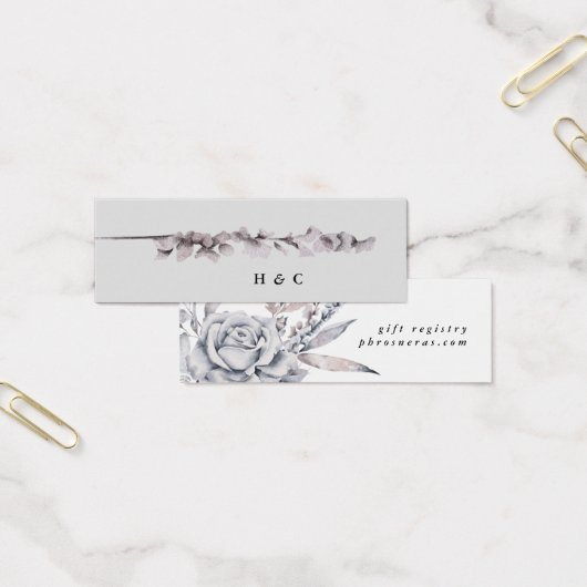 Romantic Waterverf Floral Wedding Registry Mini Visitekaartjes (Kantoor)