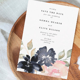 Romantic Waterverf Florals Weddenschap Foto Save The Date