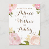 Romantic Waterverf Flowers Advie for the Bride Advieskaart (Voorkant)