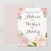 Romantic Waterverf Flowers Advie for the Bride Advieskaart (Voorkant / Achterkant)