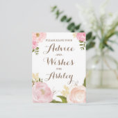 Romantic Waterverf Flowers Advie for the Bride Advieskaart (Staand voorkant)