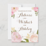 Romantic Waterverf Flowers Advie for the Bride Advieskaart<br><div class="desc">Whimsical-advies voor het bruidsteken met prachtige waterverf illustraties van volken en roos. Dit is een deel van een trouwsuite. Ideaal voor lente- en tuinbruiloften. Overeenkomende objecten zijn beschikbaar.</div>