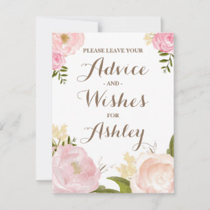 Romantic Waterverf Flowers Advie for the Bride Advieskaart