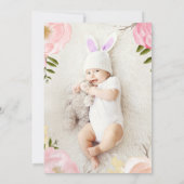 Romantic Waterverf Flowers Christening Foto Kaart (Achterkant)