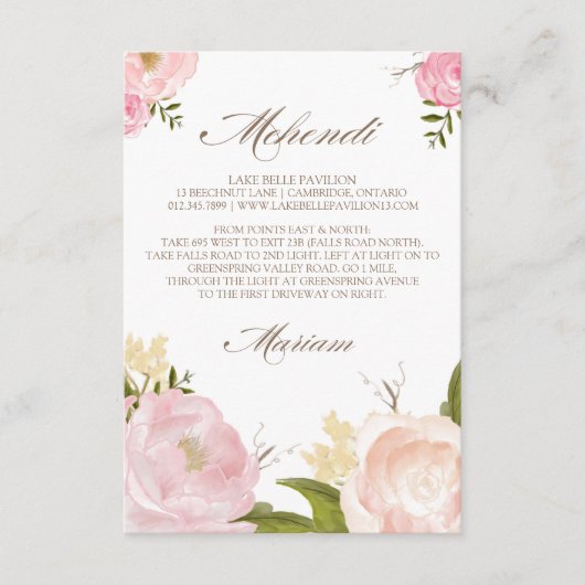 Romantic Waterverf Flowers Custom Order Kaart (Voorkant)