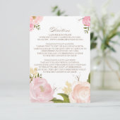 Romantic Waterverf Flowers Direction Kaart (Staand voorkant)