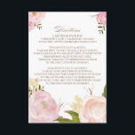 Romantic Waterverf Flowers Direction Kaart<br><div class="desc">Whimsical-routekaart met prachtige waterverf illustraties van pinda's en roos. Dit is een deel van een trouwsuite. Overeenkomende objecten zijn beschikbaar.</div>