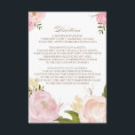 Romantic Waterverf Flowers Direction Kaart<br><div class="desc">Whimsical-routekaart met prachtige waterverf illustraties van pinda's en roos. Dit is een deel van een trouwsuite. Overeenkomende objecten zijn beschikbaar.</div>