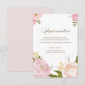 Romantic Waterverf Flowers Information Kaart (Voorkant / Achterkant)