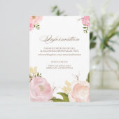 Romantic Waterverf Flowers Information Kaart (Staand voorkant)