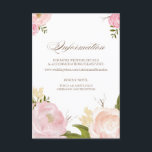 Romantic Waterverf Flowers Information Kaart<br><div class="desc">Whimsical-informatiekaart met prachtige waterverf illustraties van pinda's en roos. Dit is een deel van een trouwsuite. Overeenkomende objecten zijn beschikbaar.</div>