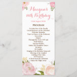 Romantic Waterverf Flowers Programme - CUSTOM Programmakaart<br><div class="desc">Whimsical-menukaart met prachtige waterverf illustraties van volken en roos. Dit is een aangepaste bestelling.</div>