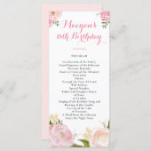 Romantic Waterverf Flowers Programme - CUSTOM Programmakaart (Voorkant / Achterkant)