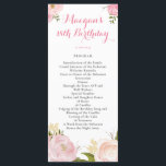 Romantic Waterverf Flowers Programme - CUSTOM Programmakaart<br><div class="desc">Whimsical-menukaart met prachtige waterverf illustraties van volken en roos. Dit is een aangepaste bestelling.</div>
