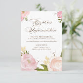 Romantic Waterverf Flowers Reception Kaart (Staand voorkant)