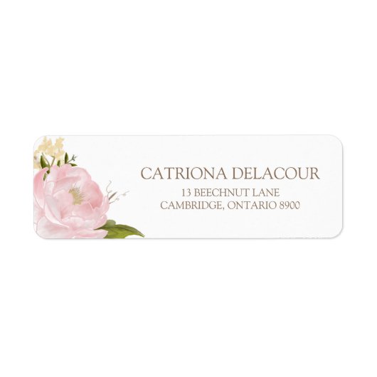 Romantic Waterverf Flowers Return Address Label (Voorkant)