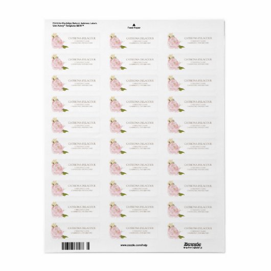 Romantic Waterverf Flowers Return Address Label (Full Sheet)