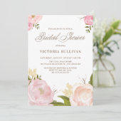 Romantic Waterverf Flowers Vrijgezellenfeest Invit Kaart (Staand voorkant)