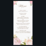 Romantic Waterverf Flowers Wedding Menu Kaart<br><div class="desc">Whimsical-menukaart met prachtige waterverf illustraties van volken en roos. Dit is een deel van een trouwsuite. Overeenkomende objecten zijn beschikbaar.</div>
