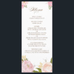 Romantic Waterverf Flowers Wedding Menu Kaart<br><div class="desc">Whimsical-menukaart met prachtige waterverf illustraties van volken en roos. Dit is een deel van een trouwsuite. Overeenkomende objecten zijn beschikbaar.</div>