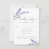 Romantic Waterverf Lavender Floral | Keuze uit maa RSVP Kaartje (Voorkant)
