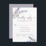 Romantic Waterverf Lavender Floral | Keuze uit maa RSVP Kaartje<br><div class="desc">Romantische en  lavendel van de waterverf met de keuze uit de maaltijd RSVP-kaart.</div>