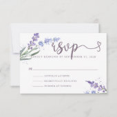 Romantic Waterverf Lavender Floral RSVP Kaartje (Voorkant)