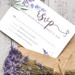 Romantic Waterverf Lavender Floral RSVP Kaartje<br><div class="desc">Romantische en  waterverf lavender bloemen RSVP-kaart.</div>