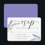Romantic Waterverf Lavender Floral RSVP Kaartje<br><div class="desc">Romantische en  waterverf lavender bloemen RSVP-kaart.</div>