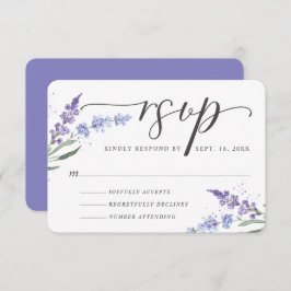 Romantic Waterverf Lavender Floral RSVP Kaartje