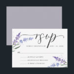 Romantic Waterverf Lavender Floral RSVP Kaartje<br><div class="desc">Romantische en  waterverf lavender bloemen RSVP-kaart.</div>