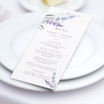 Romantic Waterverf Lavender Wedding Menu<br><div class="desc">Elegant en romantische waterverf lavenders trouwmenu kaarten.</div>