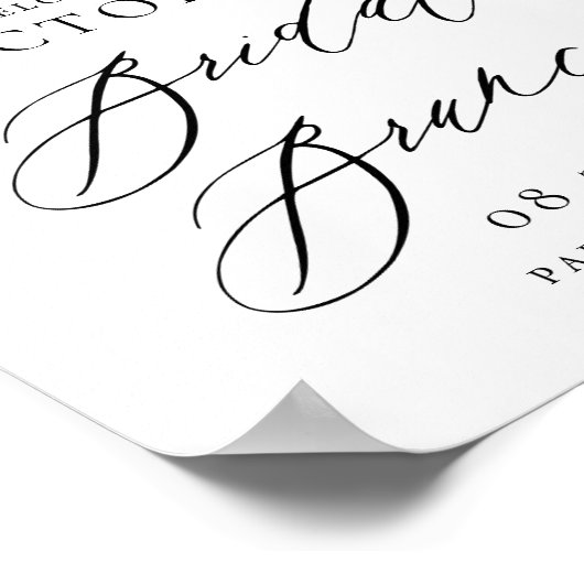 Romantic Waterverf Peach Florals Bridal Brunch Poster (Hoek)