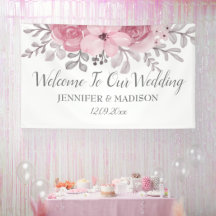 Romantic Waterverf Pink Florals de heer & Mrs Wedd