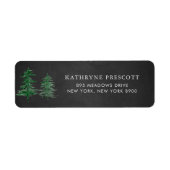 Romantic Waterverf Woodland Forest Chalkboard Etiket (Voorkant)