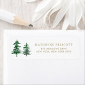 Romantic Waterverf Woodland Forest Gold Etiket (Insitu)