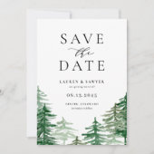 Romantic Waterverf Woodland Forest Save The Date (Voorkant)