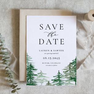 Romantic Waterverf Woodland Forest Save The Date
