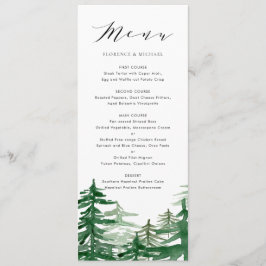 Romantic Waterverf Woodland Menu Kaart