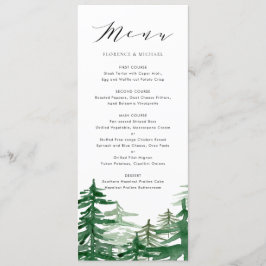 Romantic Waterverf Woodland Menu Kaart