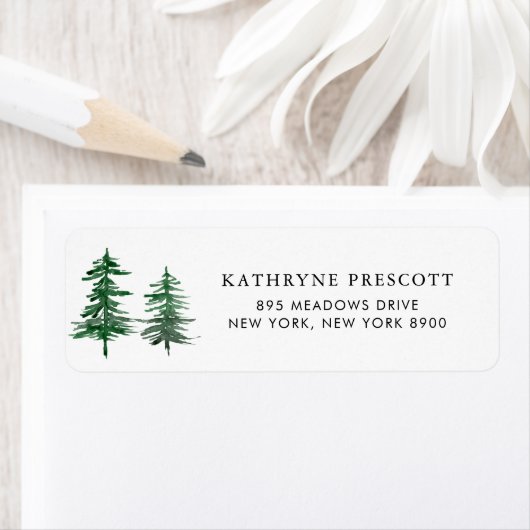 Romantic Waterverf Woodland Return Address Label (Insitu)