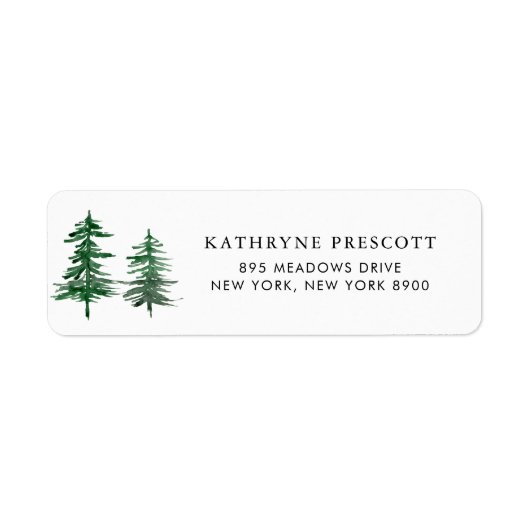 Romantic Waterverf Woodland Return Address Label (Voorkant)