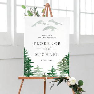 Romantic Waterverf Woodland Weddenschap Welkomstte Poster