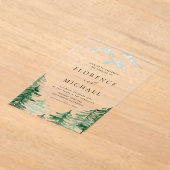 Romantic Waterverf Woodland Wedding Acryl Uitnodigingen (Laagn)